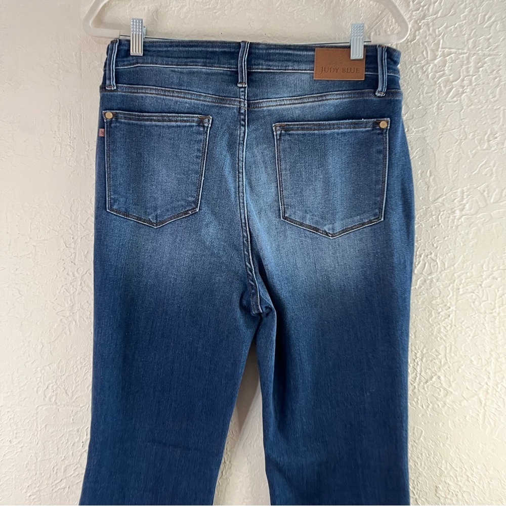 Judy Blue Louisa High Rise Flare Jeans in Dark Blue Wash - Picture 10 of 12